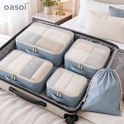 oasoi™ Cloudline 5-Piece Packing Cube Set — main lifestyle image