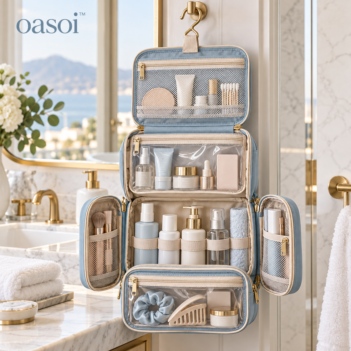 oasoi™ Skyfold Hanging Toiletry Organizer — main product image