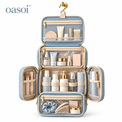 oasoi™ Skyfold Hanging Toiletry Organizer — white background image