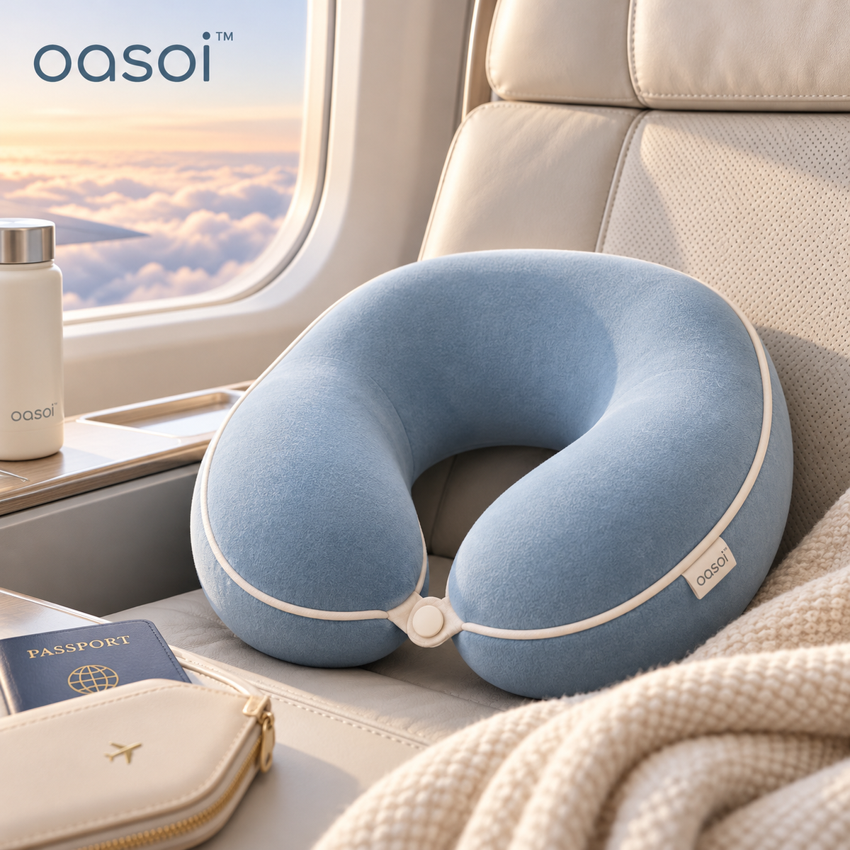 oasoi™ CloudRest Contoured Travel Neck Pillow — main product image