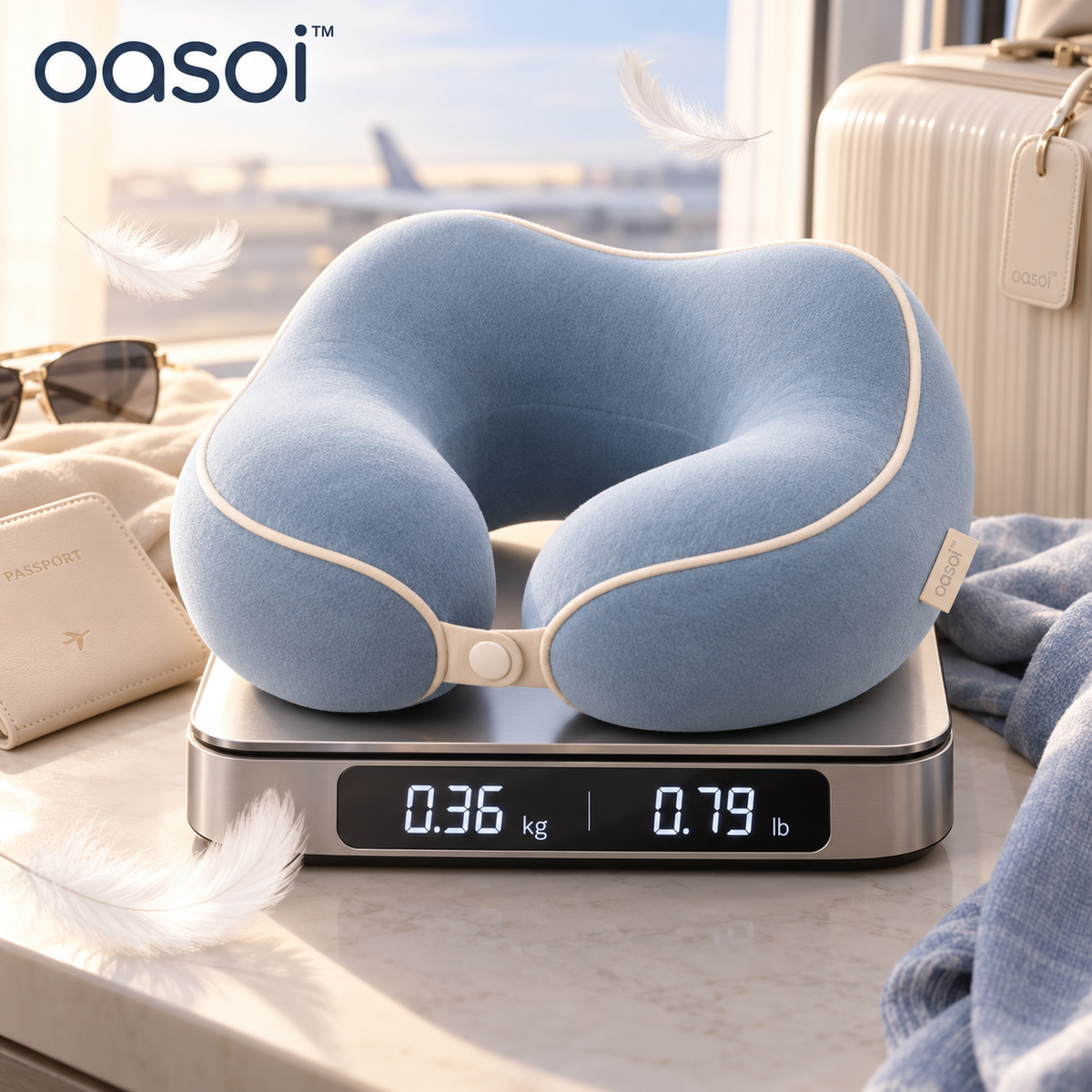 oasoi™ CloudRest Contoured Travel Neck Pillow — weight image