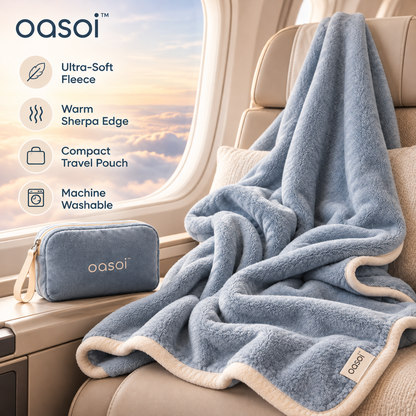 oasoi™ CloudWrap Travel Blanket with Carry Pouch — features image
