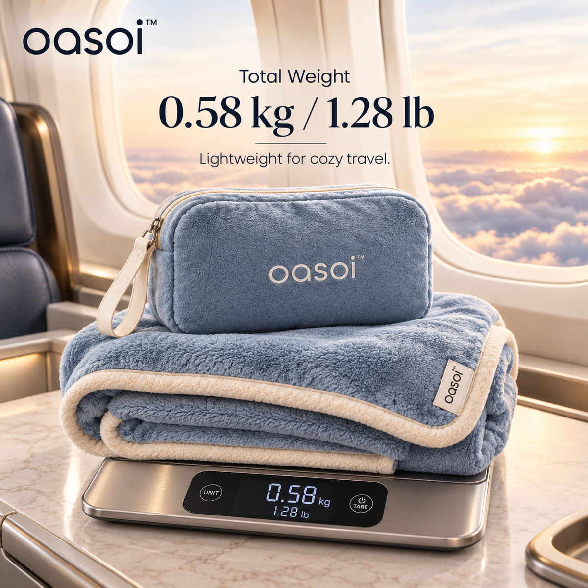 oasoi™ CloudWrap Travel Blanket with Carry Pouch — weight image