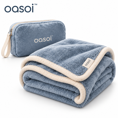 oasoi™ CloudWrap Travel Blanket with Carry Pouch — white background image