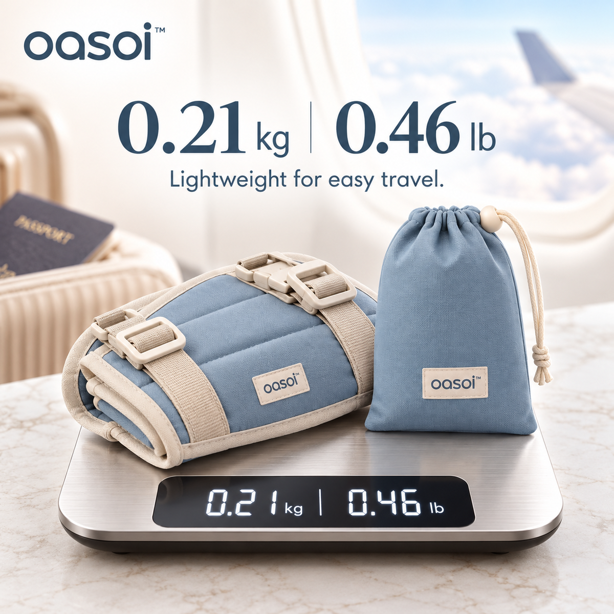 oasoi™ AirEase Adjustable Airplane Footrest — weight image
